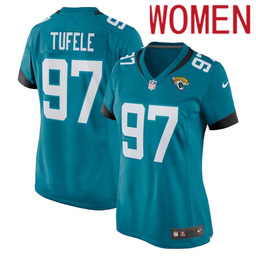Women Jacksonville Jaguars #97 Jay Tufele Nike Green Nike Game NFL Jersey->women nfl jersey->Women Jersey